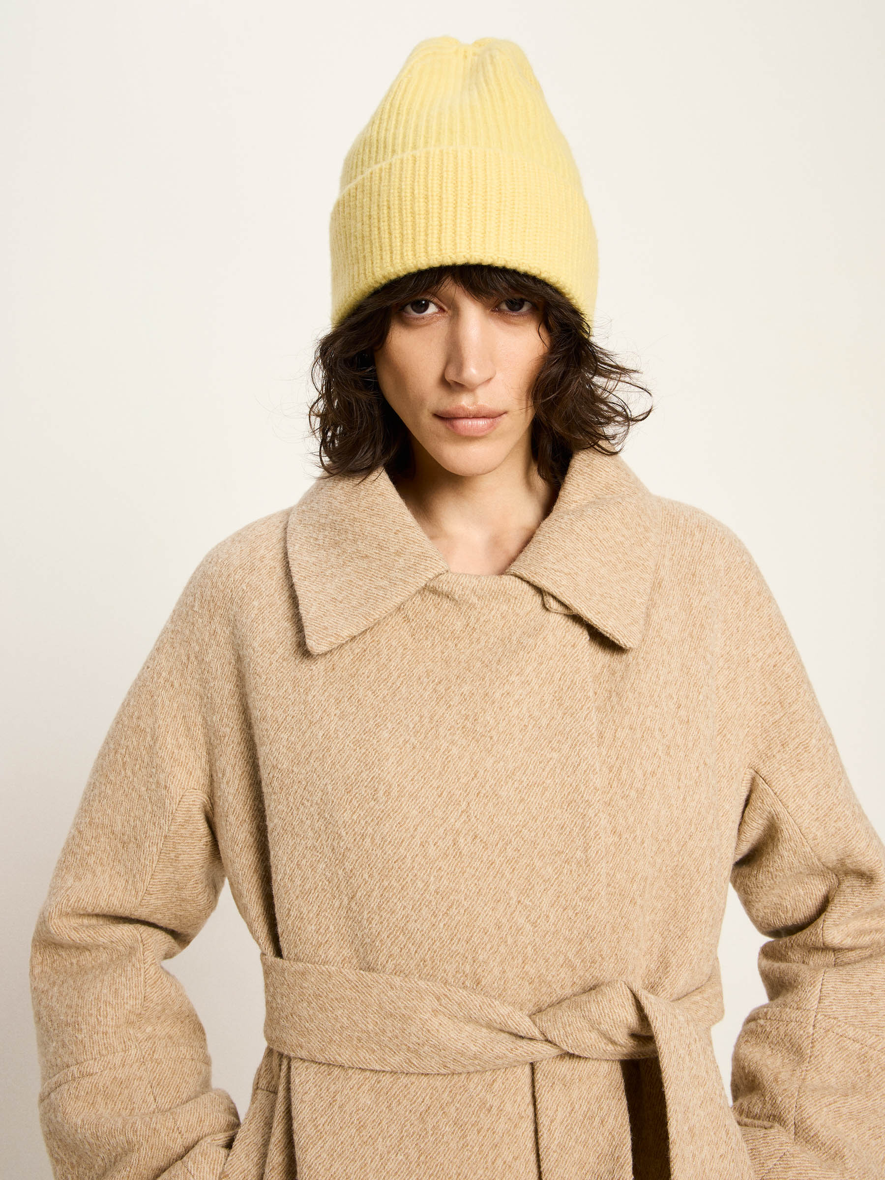 Mütze aus Schurwolle und Kaschmir yellow LANIUS – WeLoNat
